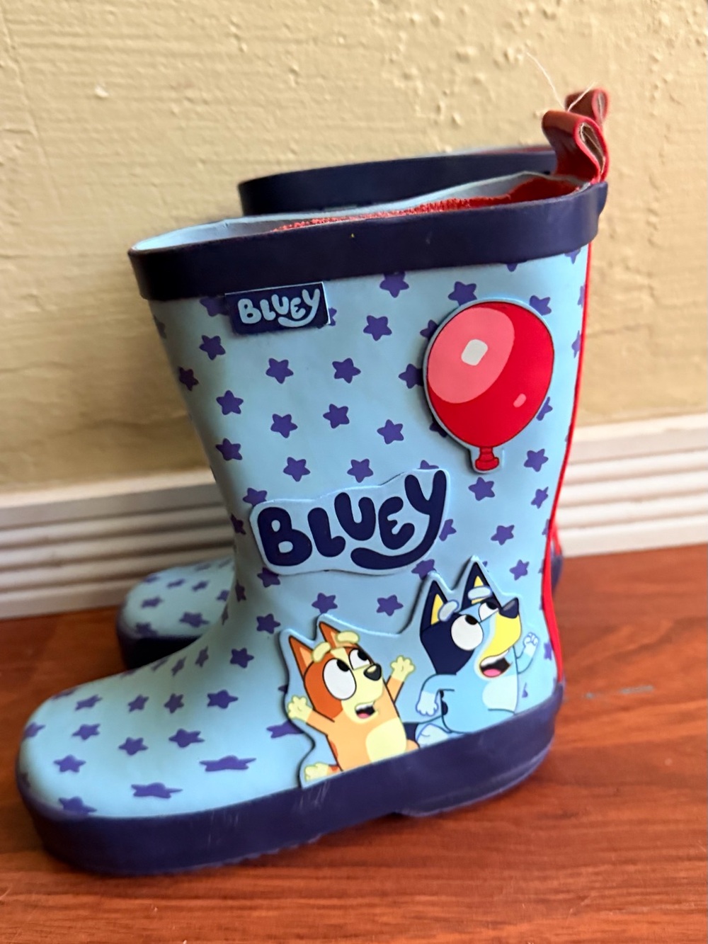 Bluey Light Blue Kids Rain Boots with Star Pattern - Picture 2 of 6